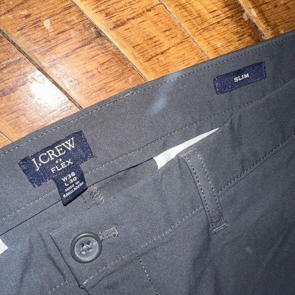 J Crew Flex slim gray 36x30 flat front professional slacks - Picture 2 of 3